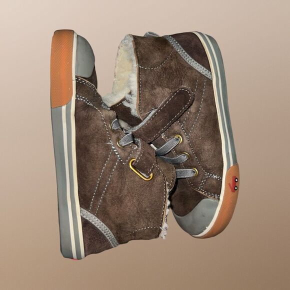 Toddler See Kai Run Devon Genuine Shearling Lined Sneaker Brown Size 12 - Picture 6 of 9